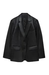 ANINE BING CLASSIC BLACK LEATHER BLAZER