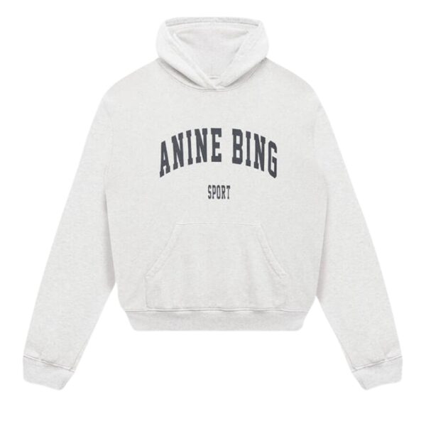 ANINE BING Harvey Hoodie Front ANINE BING Harvey Hoodie front view in grey