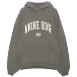 ANINE BING HARVEY WHITE LOGO HOODIE