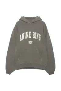 ANINE BING HARVEY WHITE LOGO HOODIE