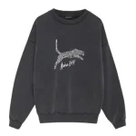 ANINE BING SPENCER SWEATSHIRT SPOTTED LEOPARD