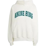 ANINE BING WHITE COTTON HOODIE