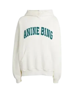 ANINE BING WHITE COTTON HOODIE